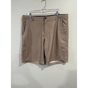 Dahui Hybrid Chino Short Men's Size 38 Beige Flat Front Slash Pocket Performance